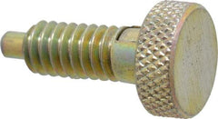 Gibraltar - 1/4-20, 0.4" Thread Length, 0.123 to 1/8" Max Plunger Diam, 0.5 Lb Init to 2 Lb Final End Force, Locking Knob Handle Plunger - Knurled Knob, 0.53" Length Under Head/Shoulder, 1/8" Plunger Projection - USA Tool & Supply