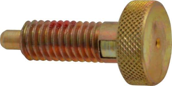 Gibraltar - 3/8-16, 3/4" Thread Length, 0.185 to 0.186" Max Plunger Diam, 0.5 Lb Init to 3 Lb Final End Force, Locking Knob Handle Plunger - Knurled Knob, 0.97" Length Under Head/Shoulder, 0.22" Plunger Projection - USA Tool & Supply