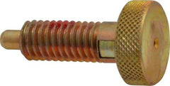 Gibraltar - 3/8-16, 3/4" Thread Length, 0.185 to 0.186" Max Plunger Diam, 0.5 Lb Init to 3 Lb Final End Force, Locking Knob Handle Plunger - Knurled Knob, 0.97" Length Under Head/Shoulder, 0.22" Plunger Projection - USA Tool & Supply