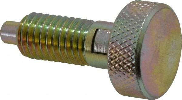 Gibraltar - 1/2-13, 0.65" Thread Length, 1/4 to 1/4" Max Plunger Diam, 0.5 Lb Init to 4 Lb Final End Force, Locking Knob Handle Plunger - Knurled Knob, 0.9" Length Under Head/Shoulder, 1/4" Plunger Projection - USA Tool & Supply