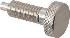 Gibraltar - 3/8-16, 3/4" Thread Length, 0.185 to 0.186" Max Plunger Diam, 0.5 Lb Init to 3 Lb Final End Force, Locking Knob Handle Plunger - Knurled Knob, 0.97" Length Under Head/Shoulder, 0.22" Plunger Projection - USA Tool & Supply