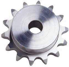 U.S. Tsubaki - 10 Teeth, 3/8" Chain Pitch, Chain Size 35, Plain Bore Sprocket - 3/8" Bore Diam, 1.214" Pitch Diam, 1.38" Outside Diam - USA Tool & Supply
