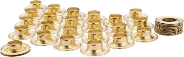 General - 1/2" ID, 1/2" Length Under Flange, Brass Grommet - Uncoated Grommet, Uncoated Washer - USA Tool & Supply