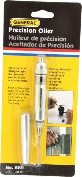 General - Spout, Precision-Needle Oiler - 2-1/4" Long Needle, Aluminum Body - USA Tool & Supply