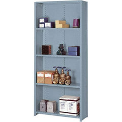 Lyon - 5 Shelf, 600 Lb. Capacity, Closed Shelving Starter Unit - 36 Inch Wide x 18 Inch Deep x 84 Inch High, Gray - USA Tool & Supply