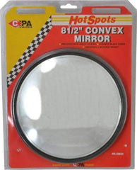 Value Collection - Automotive Full Size Convex Round Mirror with L Bracket - Black, 8-1/2" Mirror Diam - USA Tool & Supply