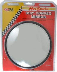 Value Collection - Automotive Full Size Convex Round Mirror with L Bracket - Stainless Steel, 8-1/2" Mirror Diam - USA Tool & Supply