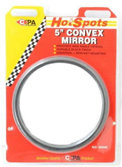 Value Collection - Automotive Full Size Convex Round Mirror with L Bracket - Black, 5" Mirror Diam - USA Tool & Supply