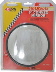 Value Collection - Automotive Full Size Convex Round Mirror with L Bracket - Stainless Steel, 6" Mirror Diam - USA Tool & Supply