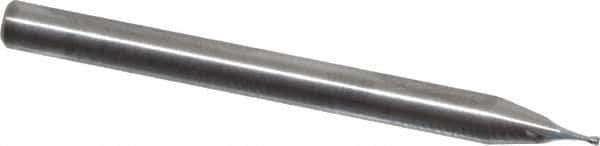 RobbJack - 0.022", 0.033" LOC, 1/8" Shank Diam, 1-1/2" OAL, 2 Flute, Solid Carbide Square End Mill - Single End, Uncoated, Spiral Flute, 30° Helix, Centercutting, Right Hand Cut, Right Hand Flute, Series SS-2 - USA Tool & Supply