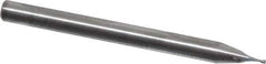 RobbJack - 0.022", 0.033" LOC, 1/8" Shank Diam, 1-1/2" OAL, 2 Flute, Solid Carbide Square End Mill - Single End, Uncoated, Spiral Flute, 30° Helix, Centercutting, Right Hand Cut, Right Hand Flute, Series SS-2 - USA Tool & Supply