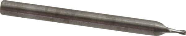RobbJack - 0.04", 0.06" LOC, 1/8" Shank Diam, 1-1/2" OAL, 2 Flute, Solid Carbide Square End Mill - Single End, Uncoated, Spiral Flute, 30° Helix, Centercutting, Right Hand Cut, Right Hand Flute, Series SS-2 - USA Tool & Supply