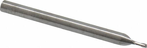 RobbJack - 0.042", 0.063" LOC, 1/8" Shank Diam, 1-1/2" OAL, 2 Flute, Solid Carbide Square End Mill - Single End, Uncoated, Spiral Flute, 30° Helix, Centercutting, Right Hand Cut, Right Hand Flute, Series SS-2 - USA Tool & Supply