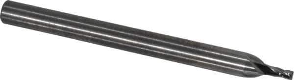 RobbJack - 0.047", 0.0705" LOC, 1/8" Shank Diam, 1-1/2" OAL, 4 Flute, Solid Carbide Square End Mill - Single End, Uncoated, Spiral Flute, 30° Helix, Centercutting, Right Hand Cut, Right Hand Flute, Series SS-4 - USA Tool & Supply