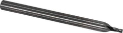 RobbJack - 0.047", 0.0705" LOC, 1/8" Shank Diam, 1-1/2" OAL, 4 Flute, Solid Carbide Square End Mill - Single End, Uncoated, Spiral Flute, 30° Helix, Centercutting, Right Hand Cut, Right Hand Flute, Series SS-4 - USA Tool & Supply