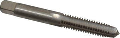 Interstate - 5/16-18 UNC 3B 4 Flute Bright Finish High Speed Steel Straight Flute Standard Hand Tap - Plug, Right Hand Thread, 2-23/32" OAL, 1" Thread Length, H3 Limit, Oversize - USA Tool & Supply