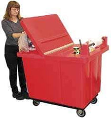 Bayhead Products - 30" Long x 28" Wide x 11" High, Gray Polyethylene Janitorial Style Lid - Use with Bayhead Poly-Truck UT-10 - USA Tool & Supply