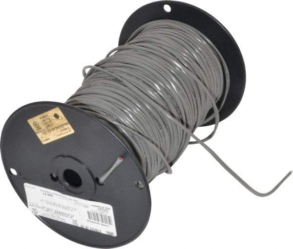 Made in USA - 16 AWG, 2 Strand, 500' OAL, Hook Up Wire - Gray Jacket - USA Tool & Supply