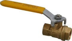 Parker - 3/8" Pipe, Brass Standard Ball Valve - 2 Piece, Inline - One Way Flow, FNPT x FNPT Ends, Lever Handle, 600 WOG, 150 WSP - USA Tool & Supply