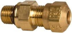 Parker - 3/16" OD, Brass Connector - Tube x NPT Ends - USA Tool & Supply