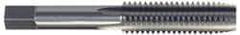 Made in USA - M12x1.75 Metric Coarse 4 Flute Bright Finish High Speed Steel Straight Flute Standard Hand Tap - Bottoming, Right Hand Thread, 3-3/8" OAL, 1-21/32" Thread Length, H11 Limit, 0.005" Oversize - Exact Industrial Supply