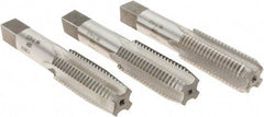 Interstate - 7/8-9 UNC, 4 Flute, Bottoming, Plug & Taper, Bright Finish, High Speed Steel Tap Set - Right Hand Cut, 4-11/16" OAL, 2-7/32" Thread Length - USA Tool & Supply