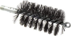 Schaefer Brush - 4-1/2" Brush Length, 2-1/2" Diam, Double Stem, Single Spiral Flue Brush - 7-1/2" Long, Tempered Steel Wire, 1/4" NPSM Male Connection - USA Tool & Supply