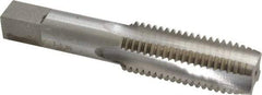 Interstate - 1-8 UNC 3B 4 Flute Bright Finish High Speed Steel Straight Flute Standard Hand Tap - Plug, Right Hand Thread, 5-1/8" OAL, 2-1/2" Thread Length, H4 Limit, Oversize - Exact Industrial Supply