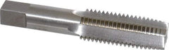Interstate - 1-8 UNC 3B 4 Flute Bright Finish High Speed Steel Straight Flute Standard Hand Tap - Taper, Right Hand Thread, 5-1/8" OAL, 2-1/2" Thread Length, H4 Limit, Oversize - Exact Industrial Supply