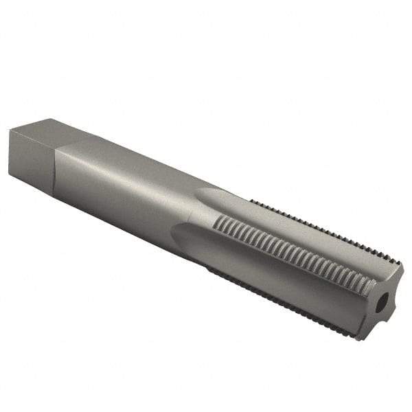 Interstate - 1-12 UNF 3B 4 Flute Bright Finish High Speed Steel Straight Flute Standard Hand Tap - Plug, Right Hand Thread, 5-1/8" OAL, 2-1/2" Thread Length, H4 Limit, Oversize - Exact Industrial Supply