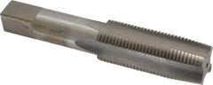 Interstate - 1-12 UNF 3B 4 Flute Bright Finish High Speed Steel Straight Flute Standard Hand Tap - Taper, Right Hand Thread, 5-1/8" OAL, 2-1/2" Thread Length, H4 Limit, Oversize - Exact Industrial Supply