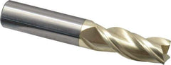 Accupro - 1/2", 1-1/4" LOC, 1/2" Shank Diam, 3" OAL, 3 Flute, Solid Carbide Square End Mill - Single End, ZrN Finish, Spiral Flute, Variable° Helix, Centercutting, Right Hand Cut, Right Hand Flute - USA Tool & Supply