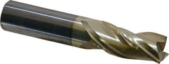 Accupro - 3/4", 1-5/8" LOC, 3/4" Shank Diam, 4" OAL, 3 Flute, Solid Carbide Square End Mill - Single End, ZrN Finish, Spiral Flute, Variable° Helix, Centercutting, Right Hand Cut, Right Hand Flute - USA Tool & Supply