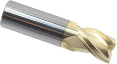 Accupro - 1", 1-1/4" LOC, 1" Shank Diam, 4" OAL, 3 Flute, Solid Carbide Square End Mill - Single End, ZrN Finish, Spiral Flute, Variable° Helix, Centercutting, Right Hand Cut, Right Hand Flute - USA Tool & Supply