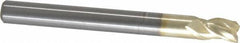 Accupro - 1/4", 3/8" LOC, 1/4" Shank Diam, 2-1/2" OAL, 3 Flute, Solid Carbide Square End Mill - Single End, ZrN Finish, Spiral Flute, Variable° Helix, Centercutting, Right Hand Cut, Right Hand Flute - USA Tool & Supply