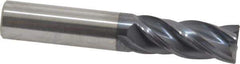 Accupro - 1/2", 4 Flute, Single End, Solid Carbide, Corner Chamfer End Mill - 3" OAL, Right Hand Flute, 1-1/4" LOC, Right Hand Cut - USA Tool & Supply