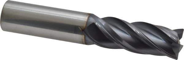 Accupro - 5/8", 4 Flute, Single End, Solid Carbide, Corner Chamfer End Mill - 3-1/2" OAL, Right Hand Flute, 1-5/8" LOC, Right Hand Cut - USA Tool & Supply