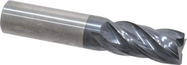 Accupro - 3/4", 4 Flute, Single End, Solid Carbide, Corner Chamfer End Mill - 4" OAL, Right Hand Flute, 1-5/8" LOC, Right Hand Cut - USA Tool & Supply