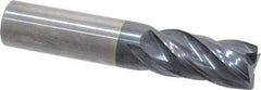 Accupro - 3/4", 4 Flute, Single End, Solid Carbide, Corner Chamfer End Mill - 4" OAL, Right Hand Flute, 1-5/8" LOC, Right Hand Cut - USA Tool & Supply