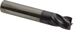Accupro - 7/16", 4 Flute, Single End, Solid Carbide, Corner Chamfer End Mill - 2-1/2" OAL, Right Hand Flute, 9/16" LOC, Right Hand Cut - USA Tool & Supply