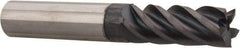 Accupro - 1", 1-1/4" LOC, 1" Shank Diam, 3" OAL, 5 Flute, Solid Carbide Square End Mill - Single End, nACRo Finish, Spiral Flute, Variable° Helix, Centercutting, Right Hand Cut, Right Hand Flute - USA Tool & Supply