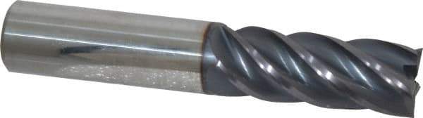 Accupro - 5/8", 1-5/8" LOC, 5/8" Shank Diam, 3-1/2" OAL, 5 Flute, Solid Carbide Square End Mill - Single End, AlTiN Finish, Spiral Flute, Variable° Helix, Centercutting, Right Hand Cut, Right Hand Flute - USA Tool & Supply