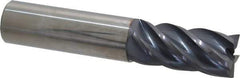Accupro - 3/4", 1-5/8" LOC, 3/4" Shank Diam, 4" OAL, 5 Flute, Solid Carbide Square End Mill - Single End, AlTiN Finish, Spiral Flute, Variable° Helix, Centercutting, Right Hand Cut, Right Hand Flute - USA Tool & Supply