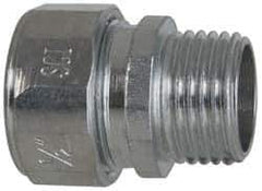 Cooper Crouse-Hinds - 0.55 to 0.65" Cable Capacity, Liquidtight, Straight Strain Relief Cord Grip - 1/2 NPT Thread, 1-5/16" Long, Steel - USA Tool & Supply