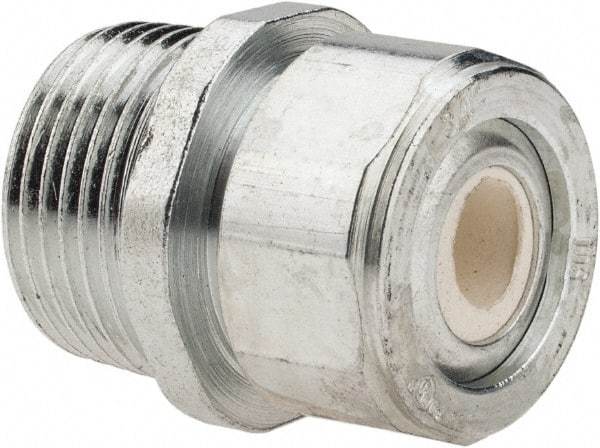 Cooper Crouse-Hinds - 1/4 to 0.35" Cable Capacity, Liquidtight, Straight Strain Relief Cord Grip - 3/4 NPT Thread, 1-5/16" Long, Steel - USA Tool & Supply