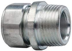 Cooper Crouse-Hinds - 0.55 to 0.65" Cable Capacity, Liquidtight, Straight Strain Relief Cord Grip - 3/4 NPT Thread, 1-5/16" Long, Steel - USA Tool & Supply