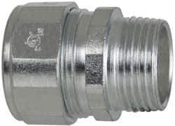 Cooper Crouse-Hinds - 0.65 to 3/4" Cable Capacity, Liquidtight, Straight Strain Relief Cord Grip - 3/4 NPT Thread, 1-9/16" Long, Steel - USA Tool & Supply