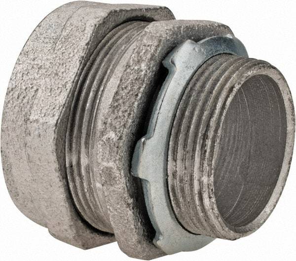 Cooper Crouse-Hinds - 1-1/4" Trade, Malleable Iron Compression Straight Rigid/Intermediate (IMC) Conduit Connector - Noninsulated - USA Tool & Supply