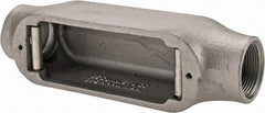 Cooper Crouse-Hinds - Form 5, C Body, 1-1/4" Trade, Rigid Malleable Iron Conduit Body - Oval, 9" OAL, 35 cc Capacity, Gray - USA Tool & Supply