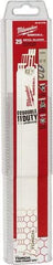 Milwaukee Tool - 12" Long x 1" Thick, Steel Reciprocating Saw Blade - Straight Profile, 18 TPI, Toothed Edge - USA Tool & Supply